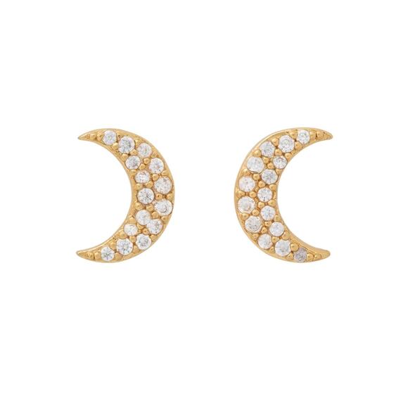 NWT! Kate Spade You're A Gem Moon Studs in Gold - Picture 1 of 5